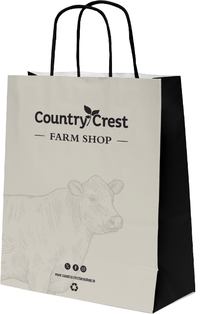 branded butcher carrier bag design by acepackaging